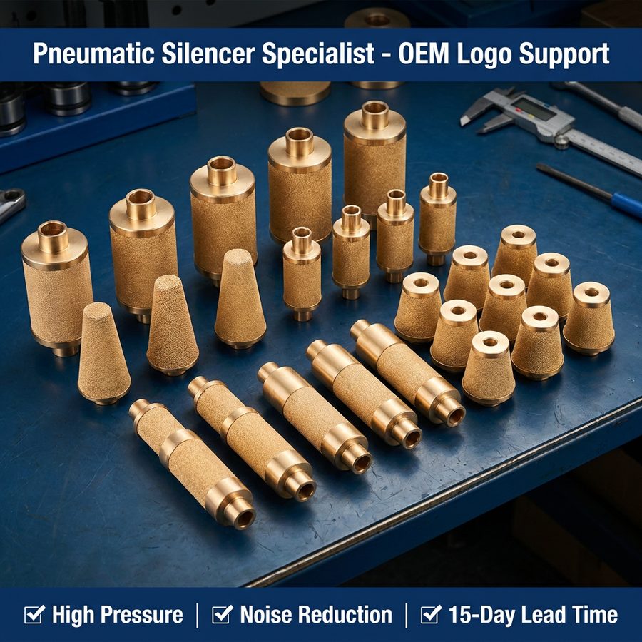 Sintered Bronze Muffler Silencer for Pneumatic Tools and High-Pressure Dust Removal