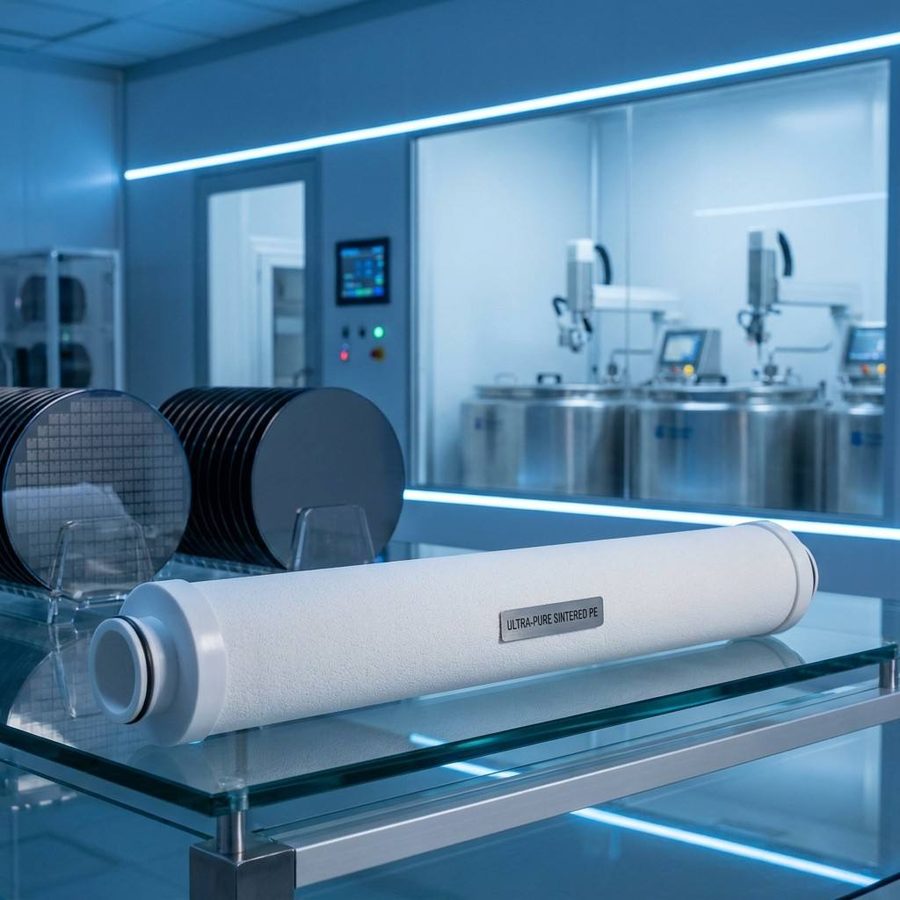 Ultra-Pure Sintered PE Filter for Chemical Transfer, Metal-Free Porous Plastic Filter for HF Acid