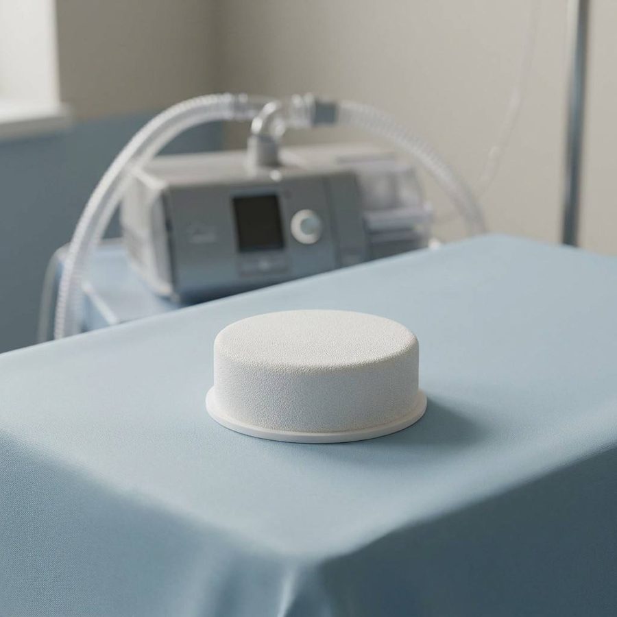 PE Sintered Filter for Oxygen Concentrator, Biocompatible Porous Plastic Air Intake Muffler for CPAP & Ventilators