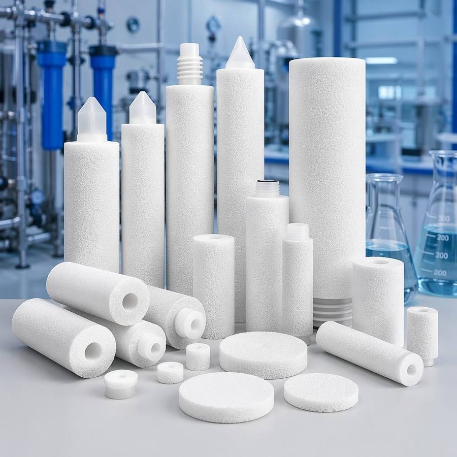 Industrial Sintered Porous UHMWPE Filter Element, Acid & Alkali Resistant UPE Cartridge for Chemical Filtration