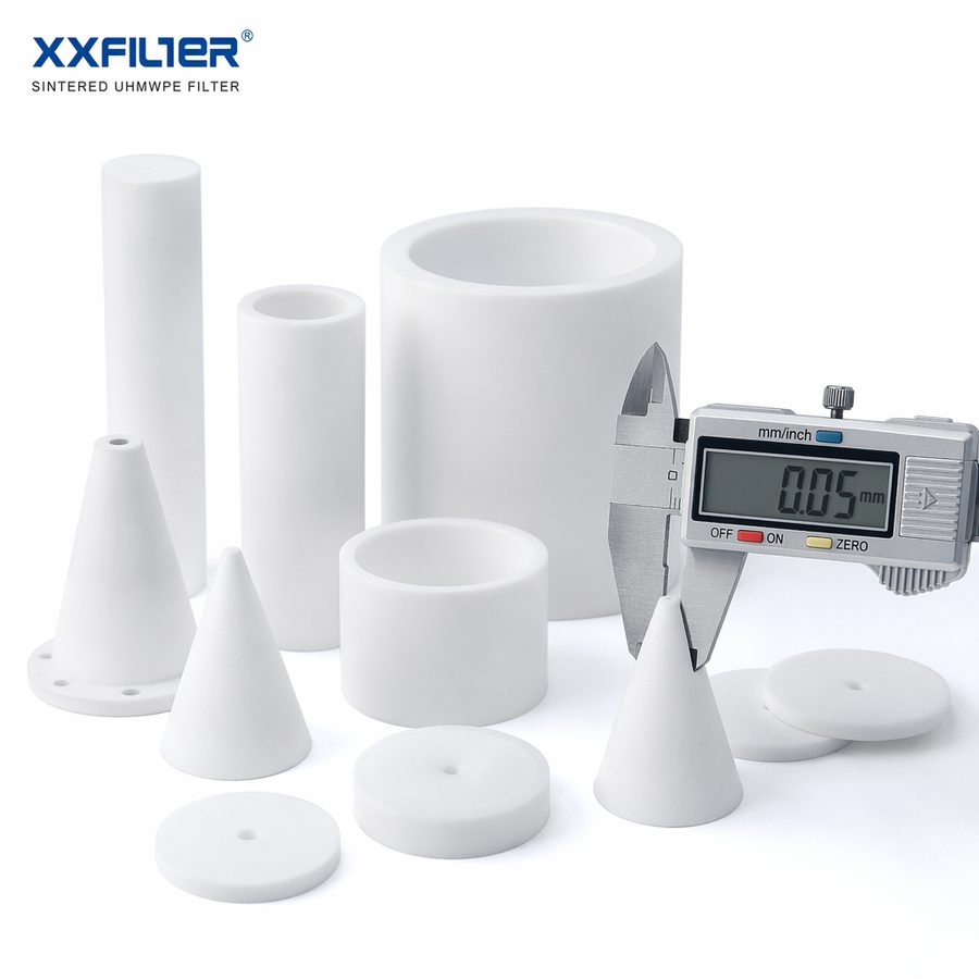Cone Shape Hydrophilic Hydrophobic Sintered UHMWPE Filter Plug Self-Sealing Porous PE Frit